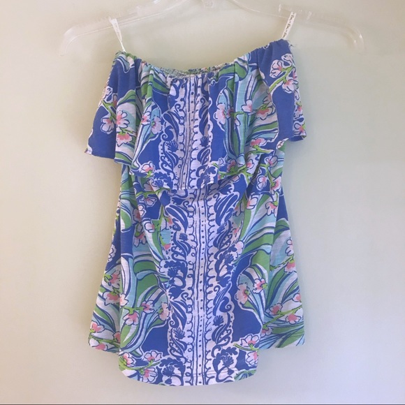 Lily Pulitzer Wiley Ruffle Tube Top - Picture 2 of 6